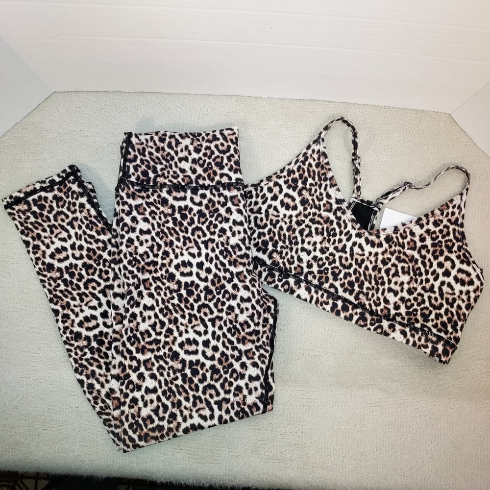NWT Zyia Active Leopard Set sz XXL/14-16